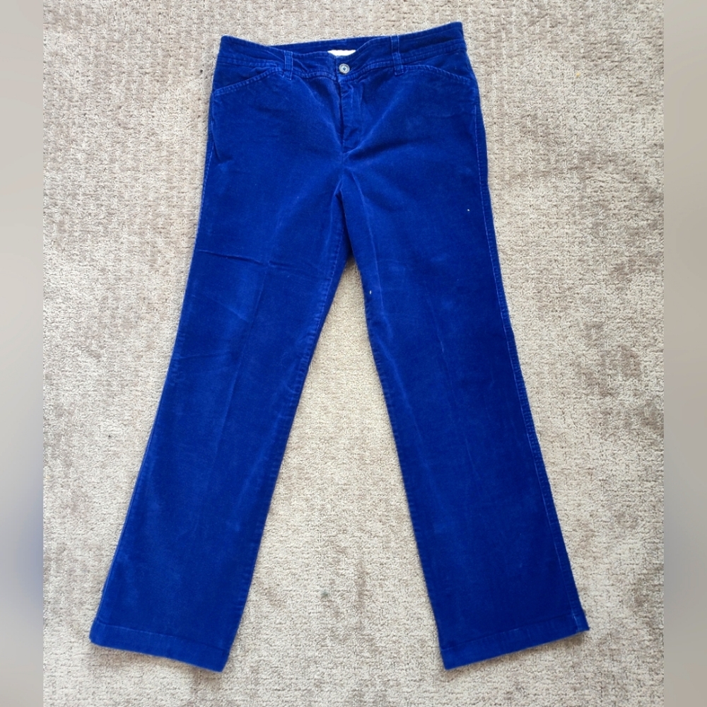 Charter Club Allison Fit Petite sz12 Fine Brushed Corduroy Blue pants